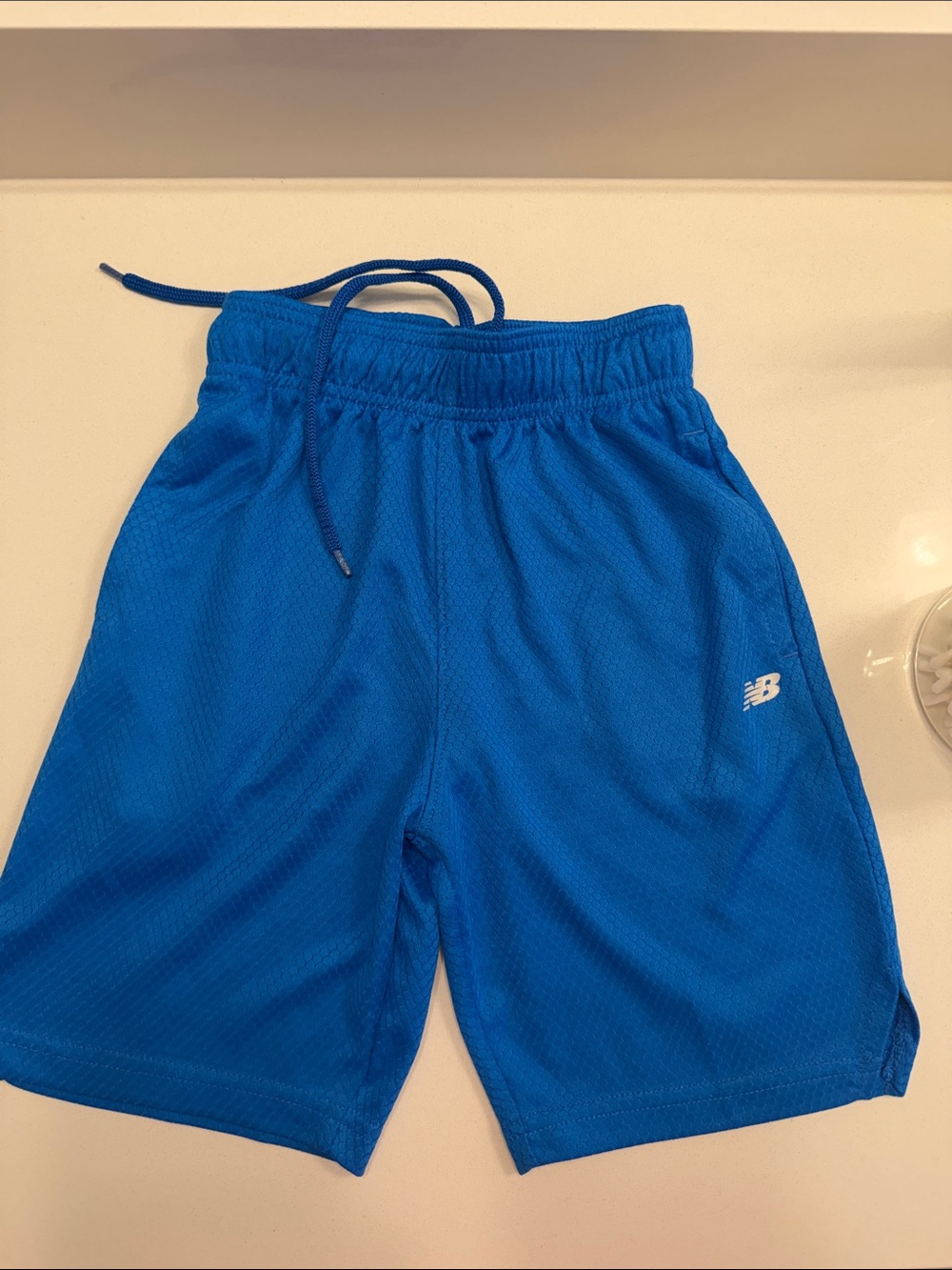 New Balance Bright Blue Kids Athletic Mesh Shorts